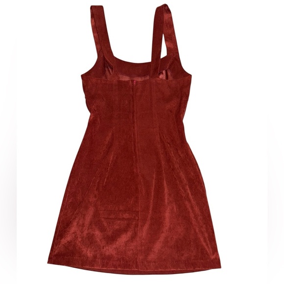 Maroon Suede Mini Dress - Picture 2 of 3